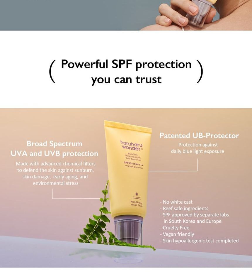 Haruharu Wonder Black Rice Moisture Airyfit Daily Sunscreen 50ml_Корейска Козметика За Лице, 
Висок Клас Корейска Козметика, 
Професионална Корейска Козметика,
корейски шампоани,
пачове за очи, маска за лице, серум за лице, околоочен крем, тонер за лице, кремове против бръчки, beauty of joseon слънцезащита, 

корейска козметика мнения,
корейски фон дьо тен, серум с ниацинамид,
корейски пачове за очи, 
корейски крем за лице, 
корейска слънцезащита, 
корейска маска за коса, 
корейски маски за лице, 
азиатска 