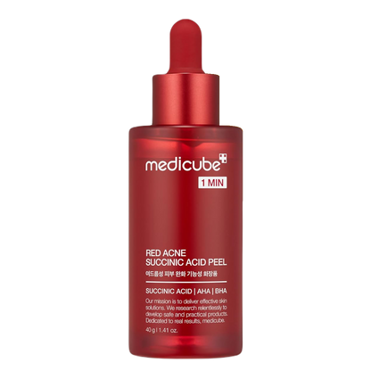Medicube - Red Acne Succinic Acid Peel (AHA+BHA+Succinic Acid), Wash-off Resurfacing Serum, Best for bumpy, breakout-prone skin, Korean Skincare - 40g Корейска Козметика За Лице, 
Висок Клас Корейска Козметика, 
Професионална Корейска Козметика,