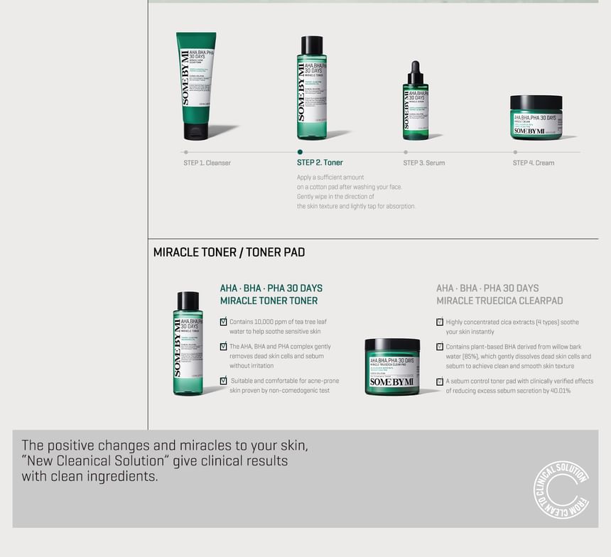 SOME BY MI - AHA, BHA, PHA 30 Days Miracle Toner Mini 2024 - 30 ml
