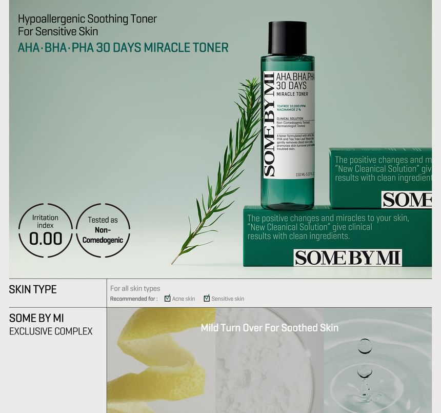 SOME BY MI - AHA, BHA, PHA 30 Days Miracle Toner Mini 2024 - 30 ml, Корейски маски за лице за суха кожа, Корейски серуми за лице, Крем с глутатион за избелване, Най-добра корейска грижа за кожата, Корейска козметика онлайн, корейска козметика 